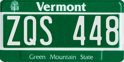 VT license plate ZQS448