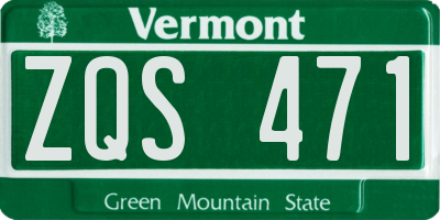 VT license plate ZQS471