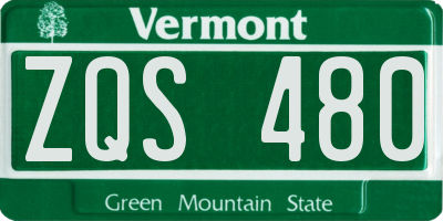 VT license plate ZQS480