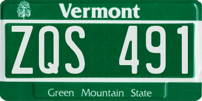 VT license plate ZQS491
