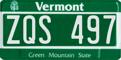 VT license plate ZQS497