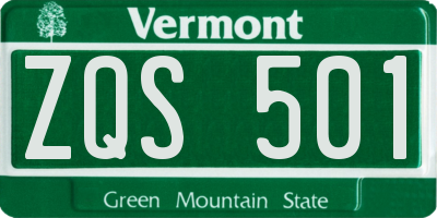 VT license plate ZQS501
