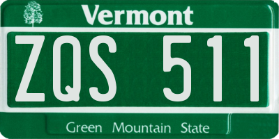 VT license plate ZQS511