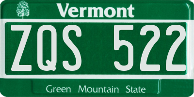 VT license plate ZQS522