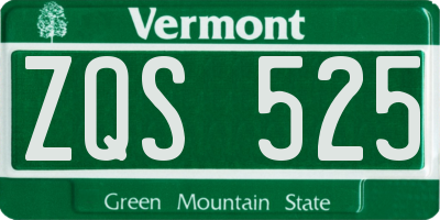 VT license plate ZQS525