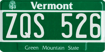 VT license plate ZQS526