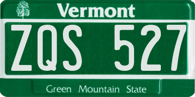VT license plate ZQS527