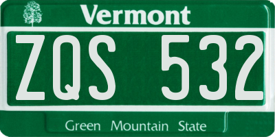 VT license plate ZQS532
