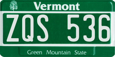 VT license plate ZQS536