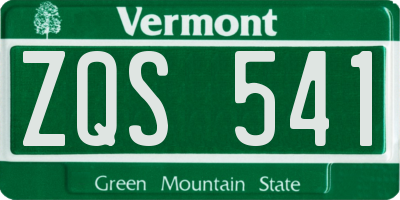 VT license plate ZQS541