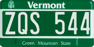 VT license plate ZQS544