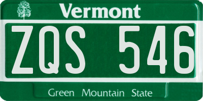 VT license plate ZQS546