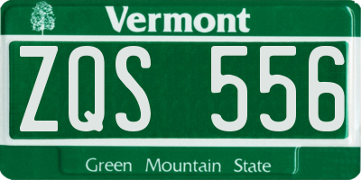 VT license plate ZQS556