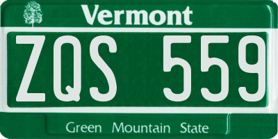 VT license plate ZQS559