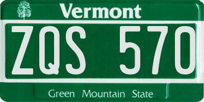 VT license plate ZQS570