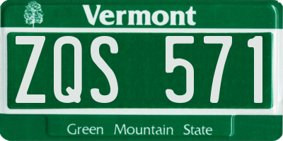 VT license plate ZQS571