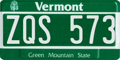 VT license plate ZQS573