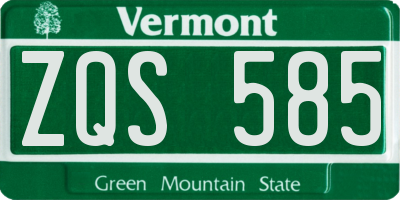 VT license plate ZQS585