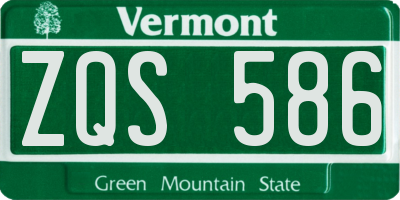 VT license plate ZQS586