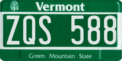 VT license plate ZQS588