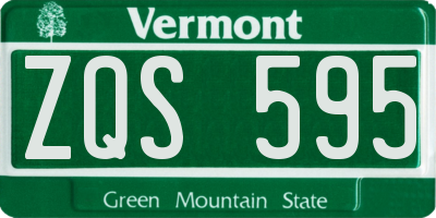 VT license plate ZQS595