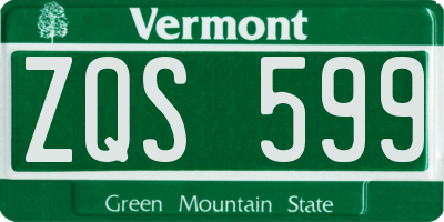 VT license plate ZQS599