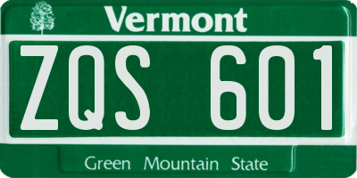 VT license plate ZQS601