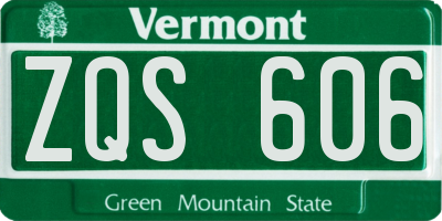 VT license plate ZQS606