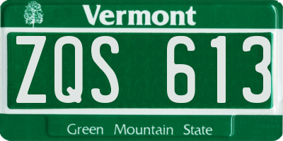 VT license plate ZQS613