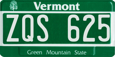 VT license plate ZQS625