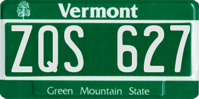VT license plate ZQS627