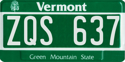 VT license plate ZQS637