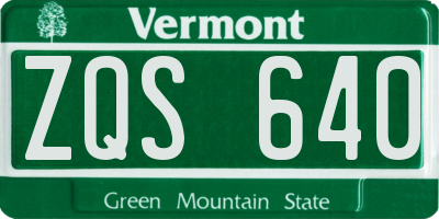 VT license plate ZQS640