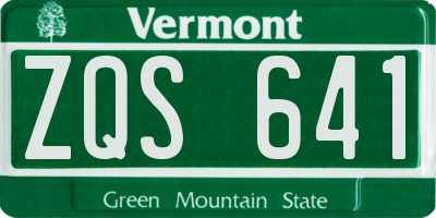 VT license plate ZQS641