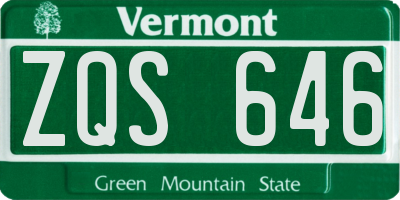 VT license plate ZQS646