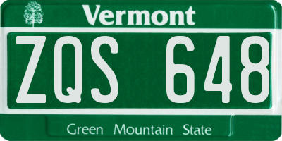 VT license plate ZQS648