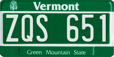 VT license plate ZQS651