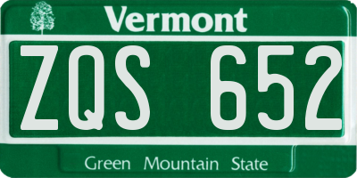 VT license plate ZQS652