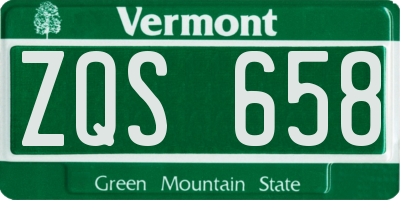 VT license plate ZQS658