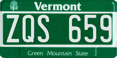 VT license plate ZQS659