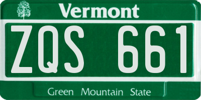 VT license plate ZQS661
