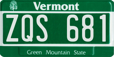 VT license plate ZQS681