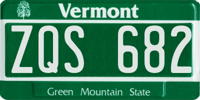 VT license plate ZQS682