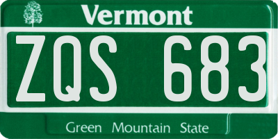 VT license plate ZQS683