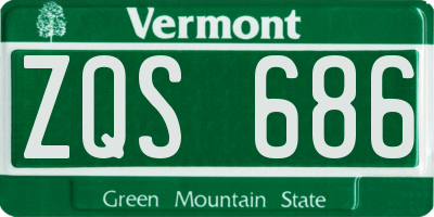 VT license plate ZQS686