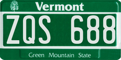 VT license plate ZQS688