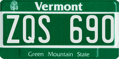 VT license plate ZQS690