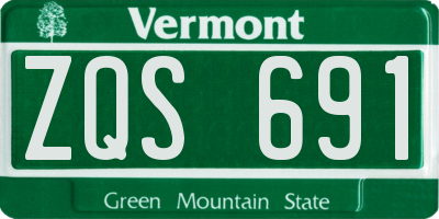 VT license plate ZQS691
