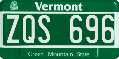 VT license plate ZQS696