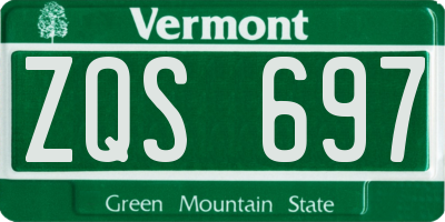 VT license plate ZQS697